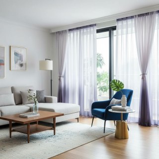 Candy Land Ombre Grey Voile Curtain