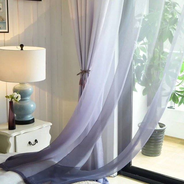 Candy Land Ombre Grey Voile Curtain 1