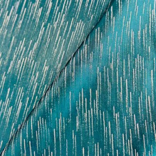 Silver Stream Teal Curtain with Shimmering Metallic Stripes 3