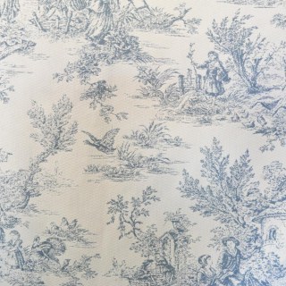 Amour Pastorale Blue Toile de Jour Chenille Curtains 4