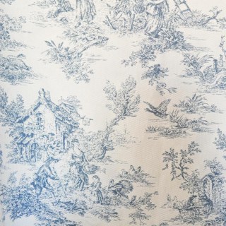 Amour Pastorale Blue Toile de Jour Chenille Curtains 3