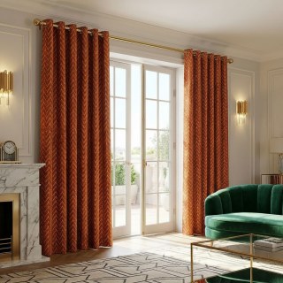 Elegante Art Deco Chevron Orange Curtain 3