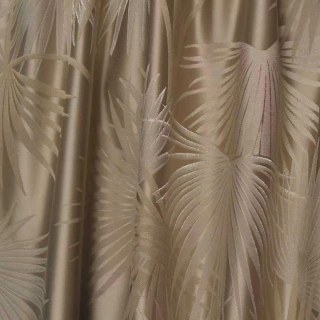 Fan Palm Silhouette Mocha Tropical Leaves Curtain 2