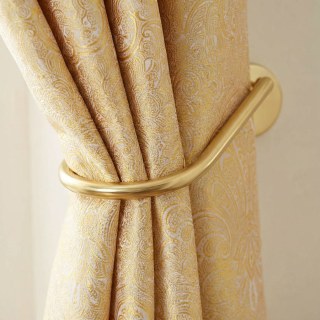 Opulent Floral Luxury Jacquard Gold Damask Curtain 4