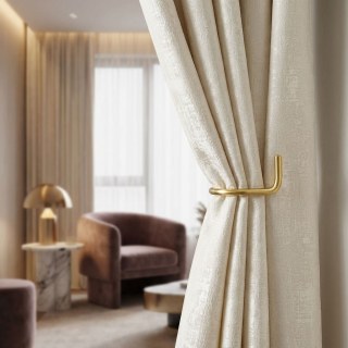 Premium Textured Cream Off White Velvet Curtain 2
