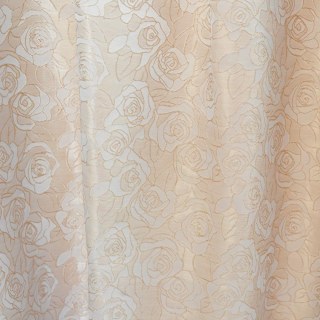 Rose Reverie Cream Off White 3D Jacquard Floral Curtain 4