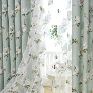 Morning Flower Ivory White Organza Sheer Curtain 4