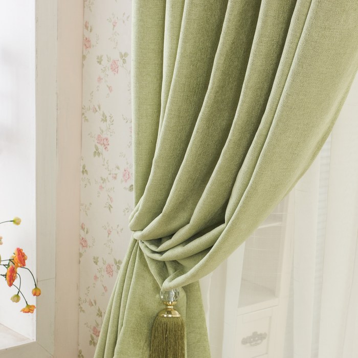 Elegant Plain Chenille Lime Green Curtain Voila Voile
