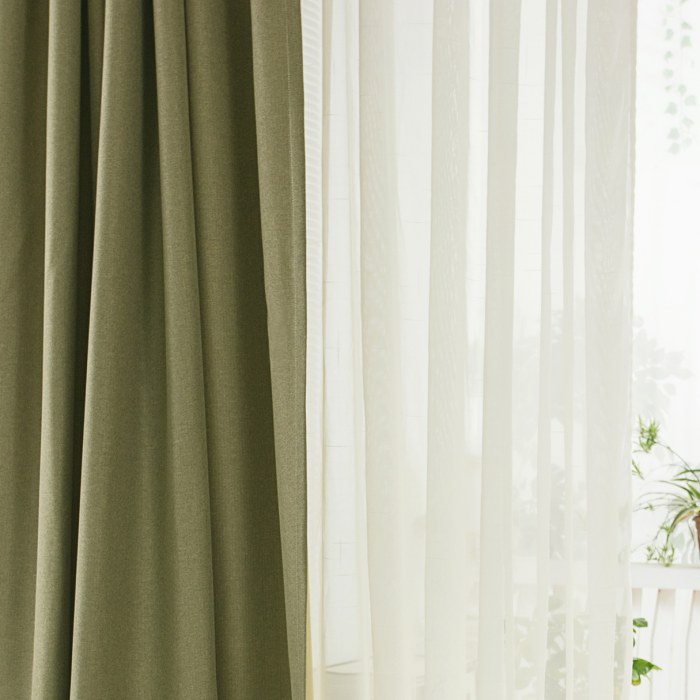 Regent Olive Green Curtain Voila Voile