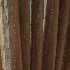 A Touch of Sunshine Brown Chestnut Heavy Semi Sheer Curtain