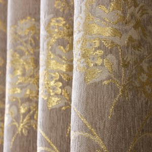Chenille Jacquard Khaki Curtain 1
