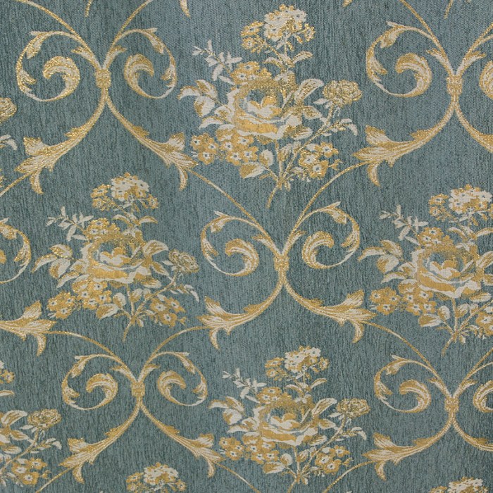 Chenille Jacquard Dark Teal Blue Curtain Voila Voile
