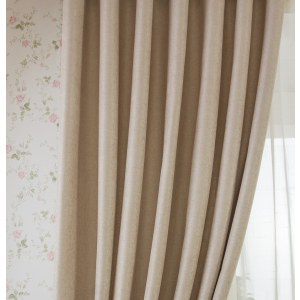 Elegant Plain Chenille Cream Curtain 1