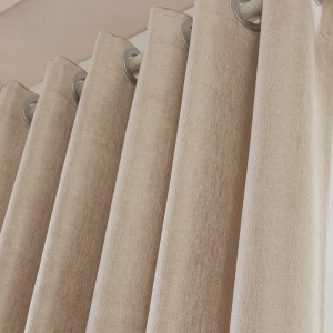 Elegant Plain Chenille Cream Curtain 4
