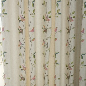 Misty Meadow Floral & Bird Cream Curtain 3