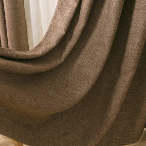 Regent Linen Style Light Coffee Curtain Drapes 5
