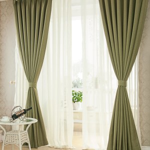 Regent Linen Style Olive Green Curtain Drapes 7