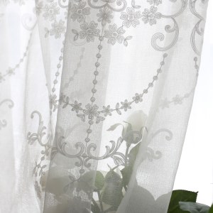Royal Embroidered White Sheer Curtain 9