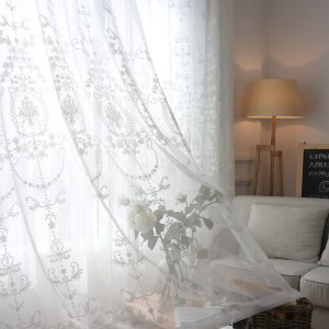 Royal Embroidered White Sheer Curtain 7