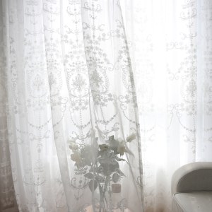 Royal Embroidered White Sheer Curtain 5