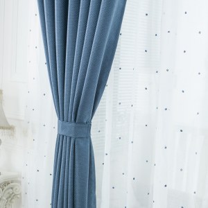 Royale Aegean Blue Linen Style Curtain 5
