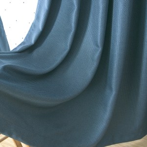 Royale Aegean Blue Linen Style Curtain 3