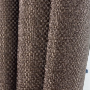Royale Coffee Linen Style Basketweave Curtain Drapes 1