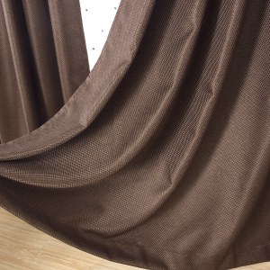 Royale Coffee Linen Style Basketweave Curtain Drapes