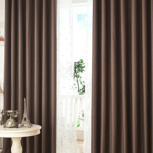 Royale Coffee Linen Style Basketweave Curtain Drapes 8