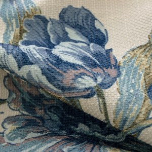 Woodland Flower Blue Curtain 3