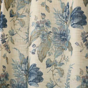 Woodland Flower Curtain with Blue Edge Border 6