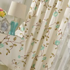 Floral Journey Sage Embroidered Curtain