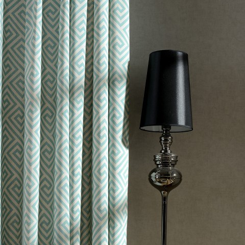 Greek Key Sage Green Curtain Voila Voile Greek Key Sage Green Curtain Voila Voile, Teal Patterned Curtains
