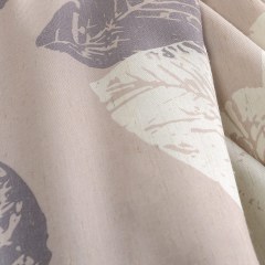 Block Leaf Brown Linen Style Curtain 5