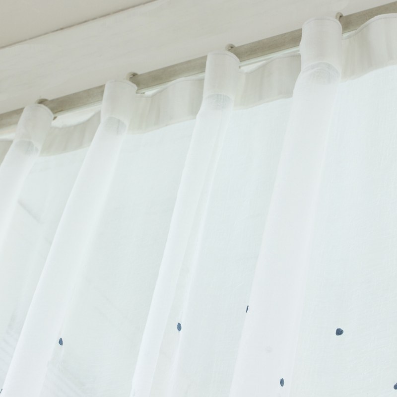 Sheer Curtain Classic Polka Dot White Voile Curtain Voila Voile
