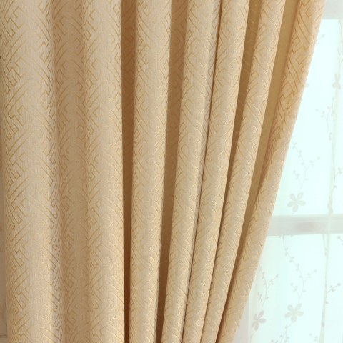 Creek Key Cream Embroidered Curtain 1