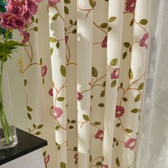 Floral Journey Pink Embroidered Curtain 5