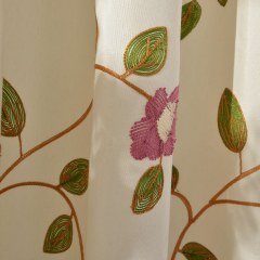 Floral Journey Pink Embroidered Curtain