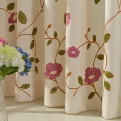 Floral Journey Pink Embroidered Curtain 2