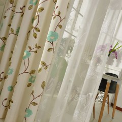 Floral Journey Sage Embroidered Curtain 4
