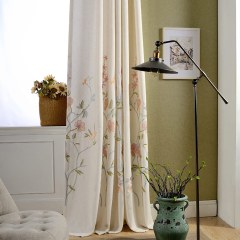 Fragrance Blue Branch Embroidered Curtain 5