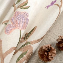 Fragrance Brown Branch Embroidered Curtain 4
