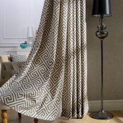 Greek Key Dark Brown Curtain 6