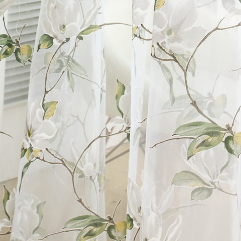 Morning Flower Ivory Sheer Curtain 2