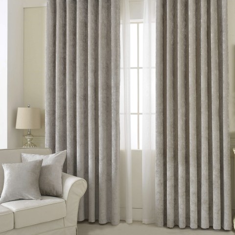 luxury silver grey Colour chenille curtain