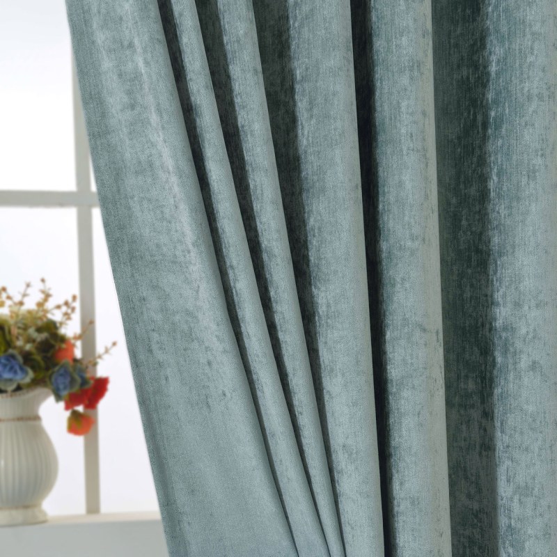 Luxury Duck Egg Sage Green Chenille Curtain Voila Voile