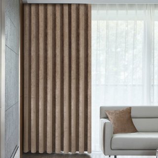 Luxury Brown Taupe Chenille Curtain Drapes 2