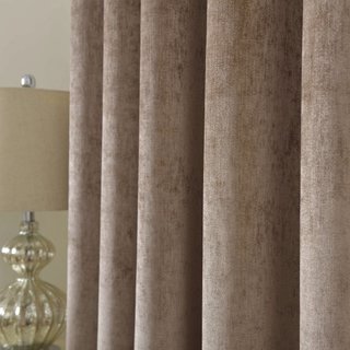 Luxury Chenille Brown Taupe Curtain