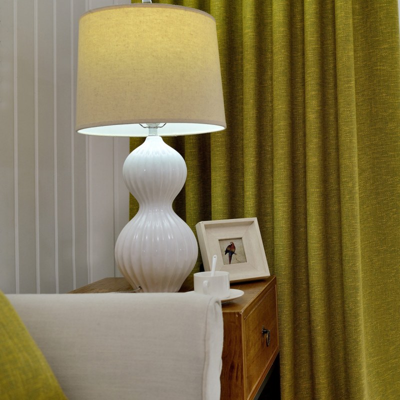 City Style Olive Green Curtain Voila Voile