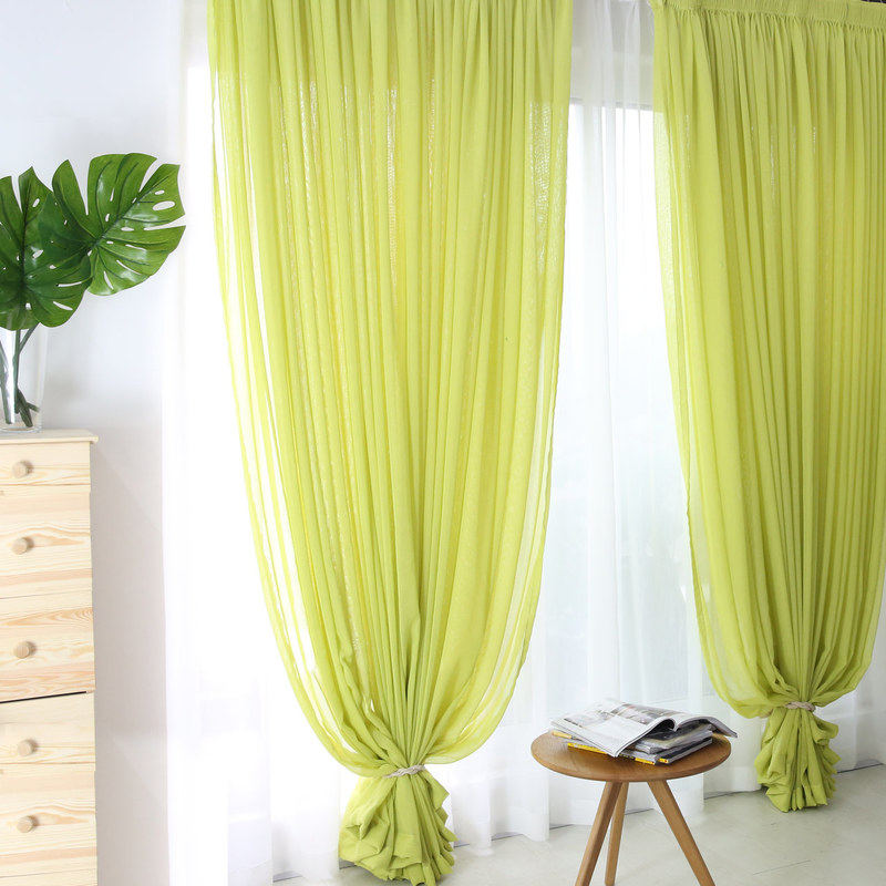 Sheer Curtain Notting Hill Lime Green Luxury Voile Curtain Voila